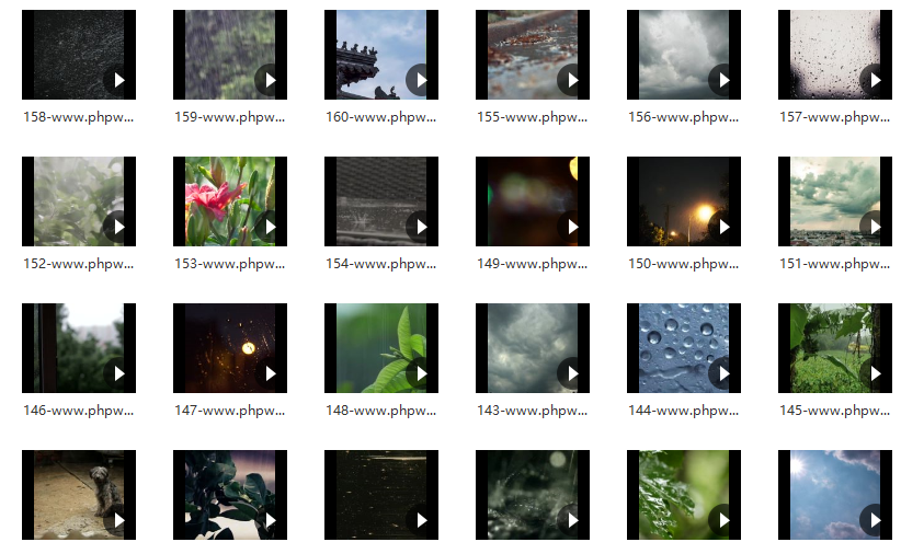 下雨场景(植物/屋檐/花草树木)-无水印视频素材158个-网盘打包下载()-默认栏目